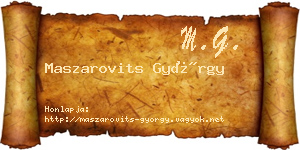 Maszarovits György névjegykártya